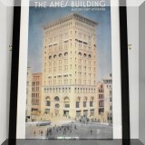 A08. Framed Ames building poster. 